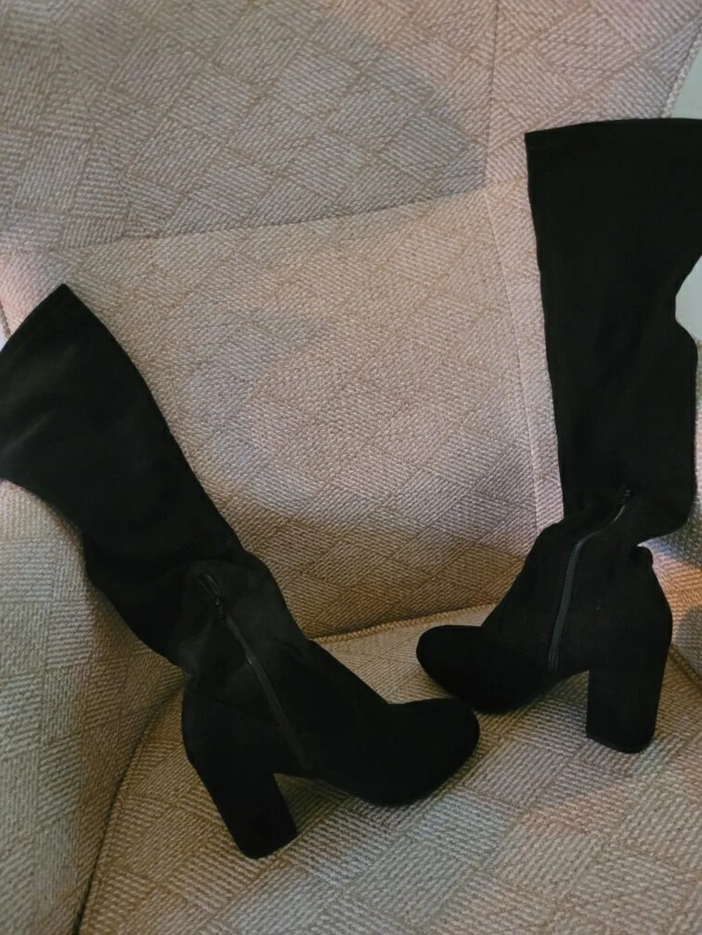 Source Unknown Black Over-the-Knee Block Heel Boots